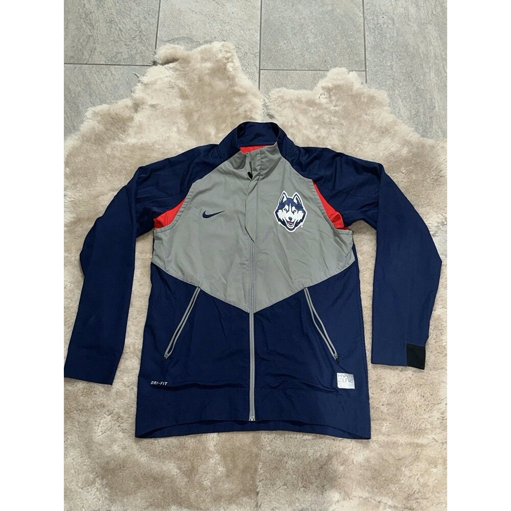 Nike UCONN Huskies Hyper Elite Dri Fit Zip Up Long Sleeve Jacket Men Size Medium